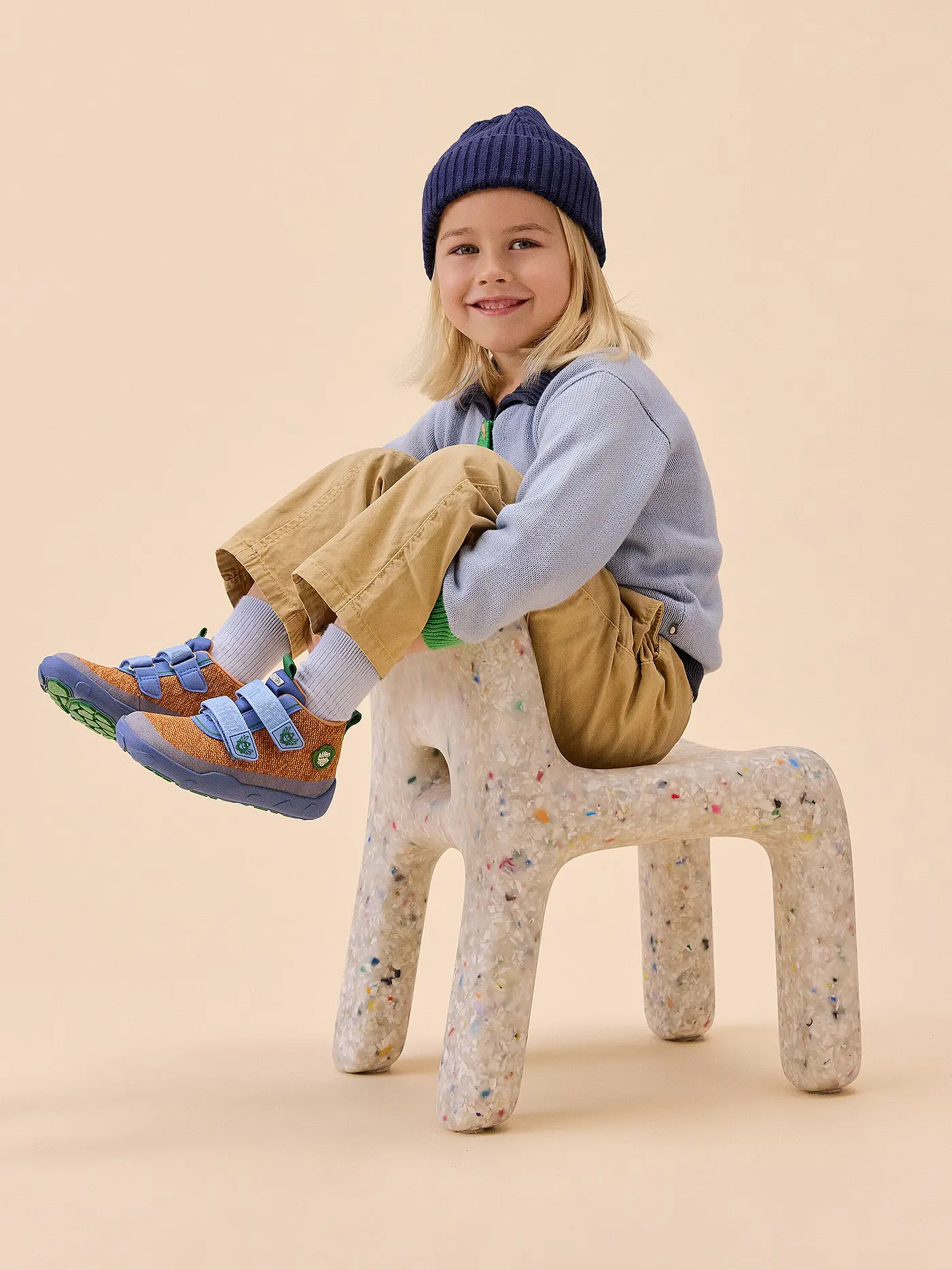 AFFENZAHN | Kinder Barfußschuhe - Übergangsschuhe KNIT HAPPY Hase | braun